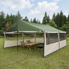 Gezinstent met dak Groen 600 x 400 x 268 cm Polyester en staal