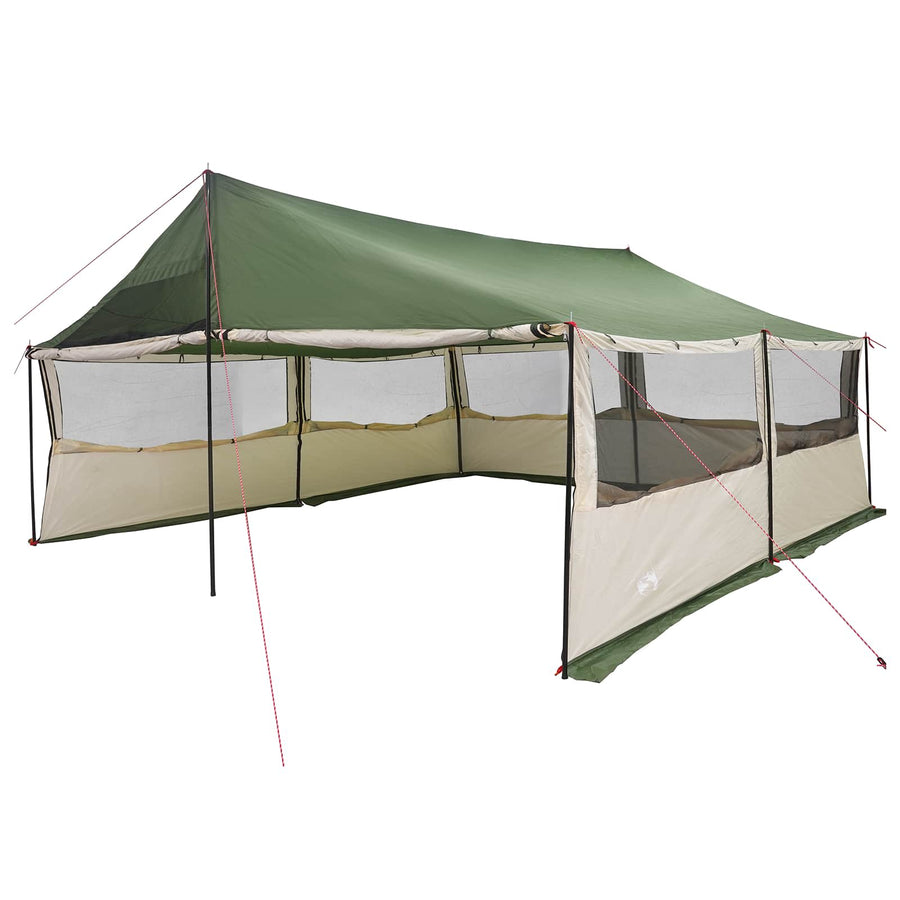 Gezinstent met dak Groen 600 x 400 x 268 cm Polyester en staal