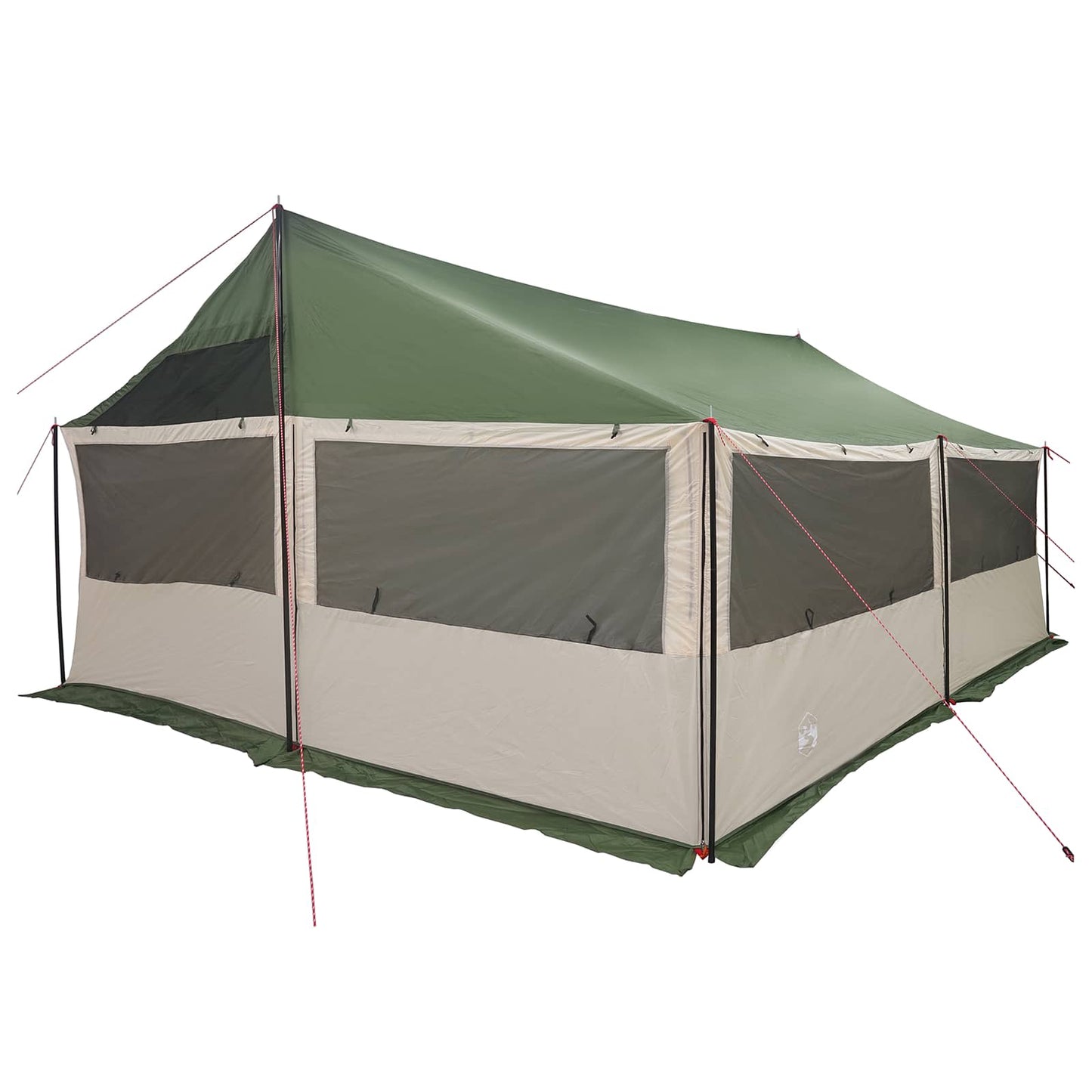 Gezinstent met dak Groen 600 x 400 x 268 cm Polyester en staal
