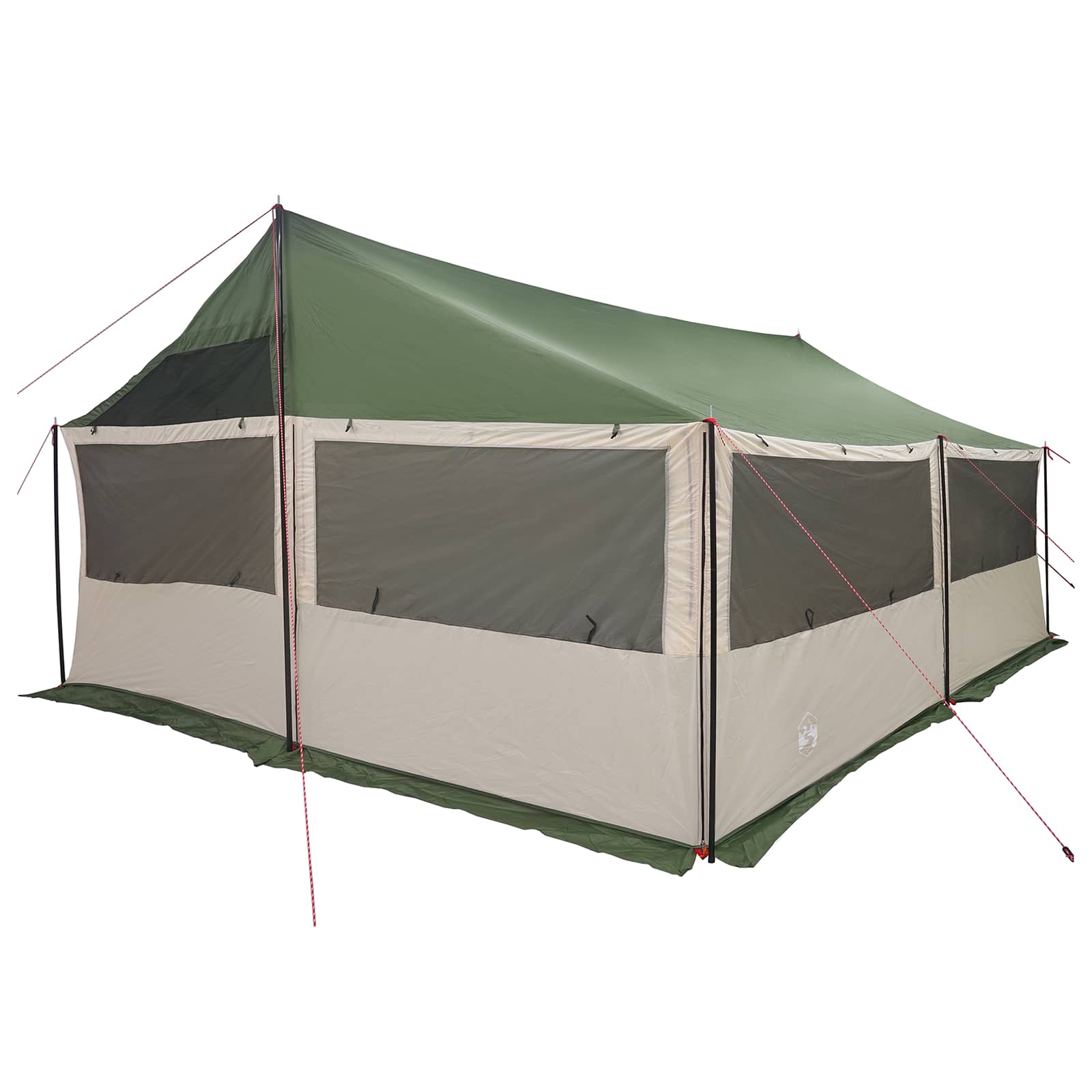 Gezinstent met dak Groen 600 x 400 x 268 cm Polyester en staal