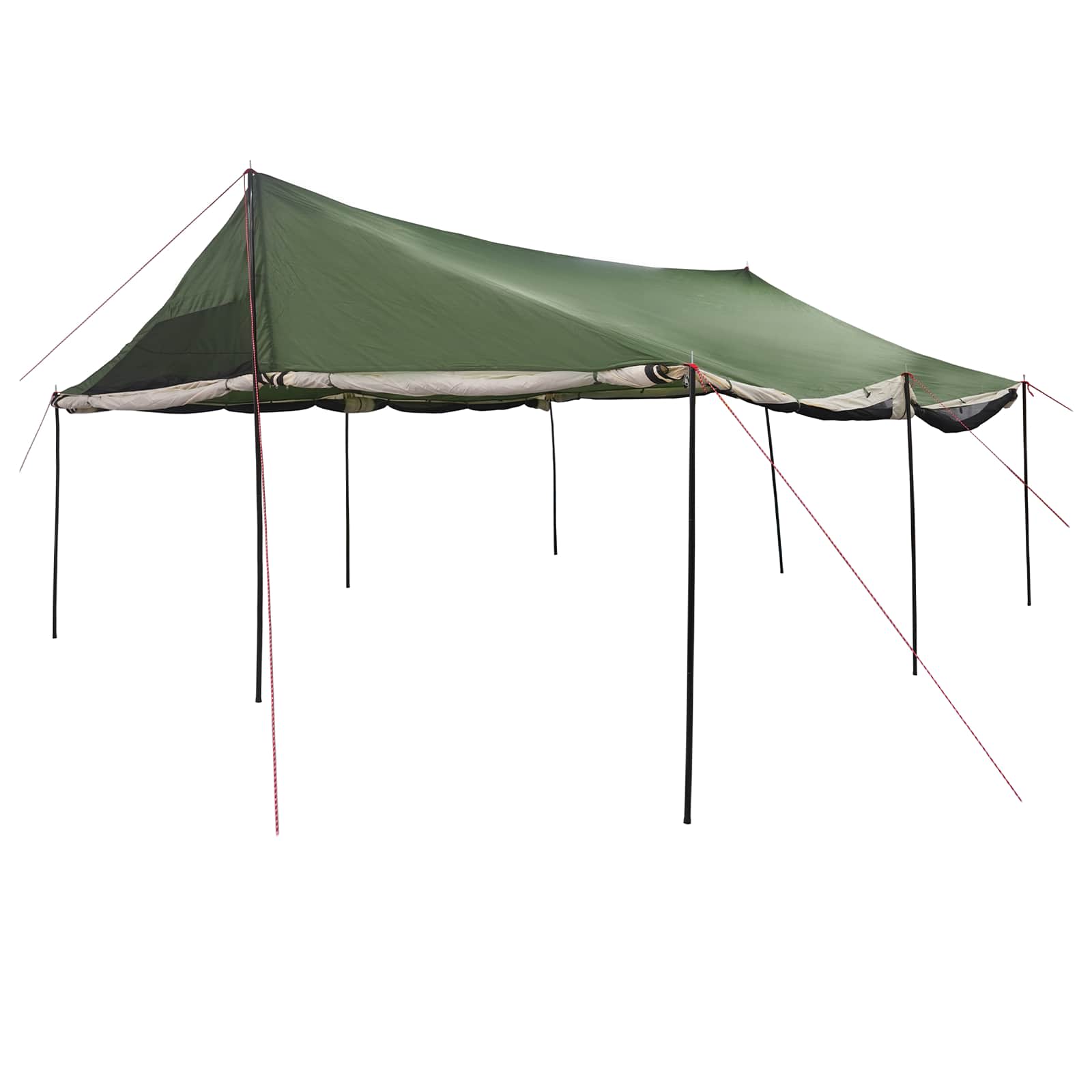 Gezinstent met dak Groen 600 x 400 x 268 cm Polyester en staal