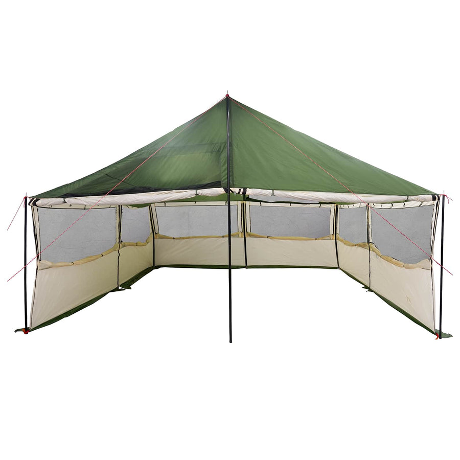 Gezinstent met dak Groen 600 x 400 x 268 cm Polyester en staal
