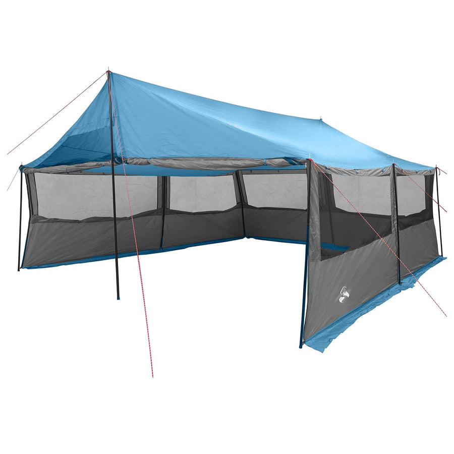 Gezinstent met dak Blauw 600 x 400 x 268 cm Polyester en staal