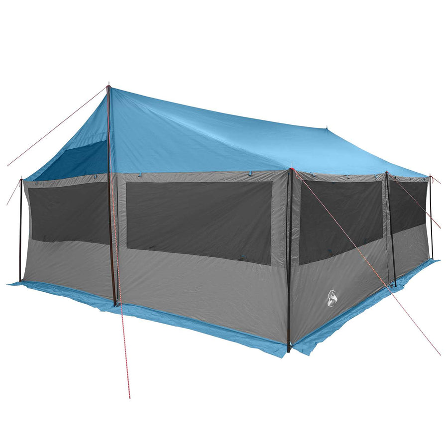Gezinstent met dak Blauw 600 x 400 x 268 cm Polyester en staal