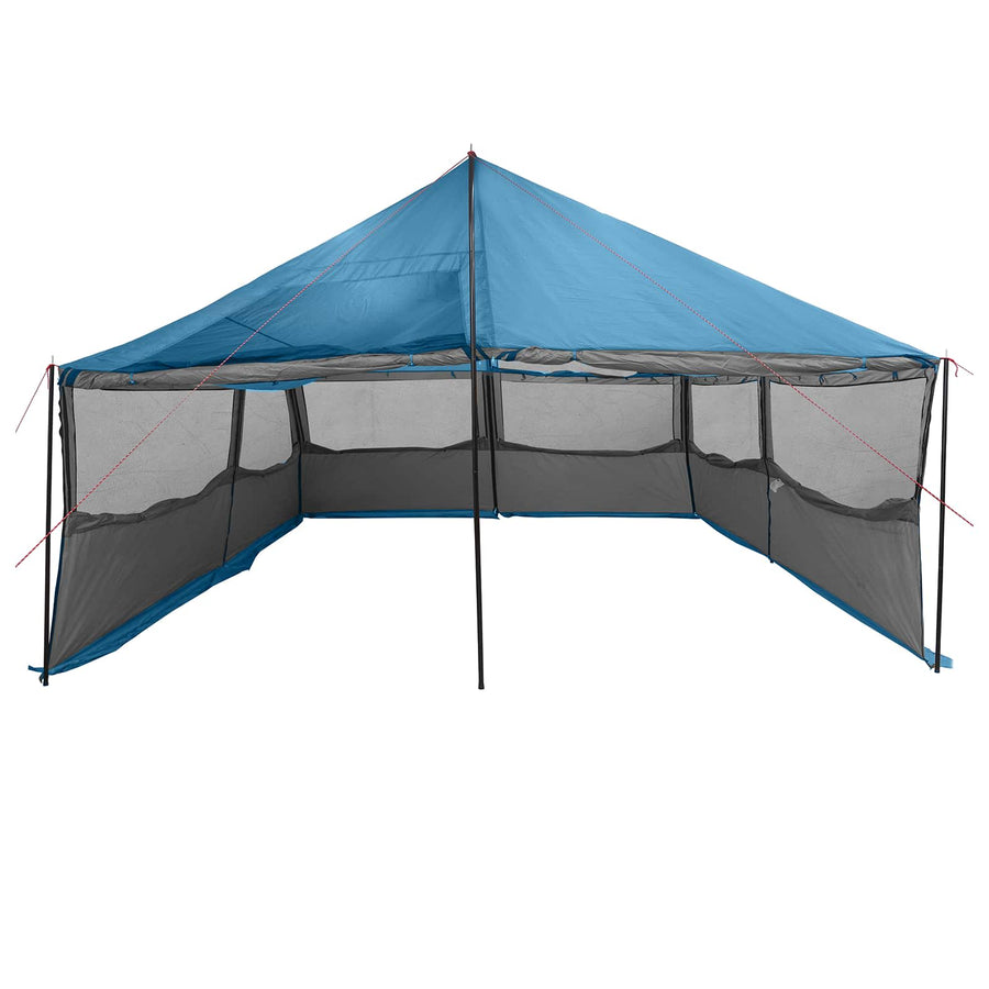 Gezinstent met dak Blauw 600 x 400 x 268 cm Polyester en staal