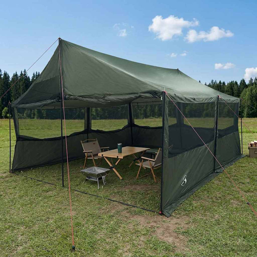 Gezinstent Leger groen 600 x 400 x 268 cm Polyester en staal