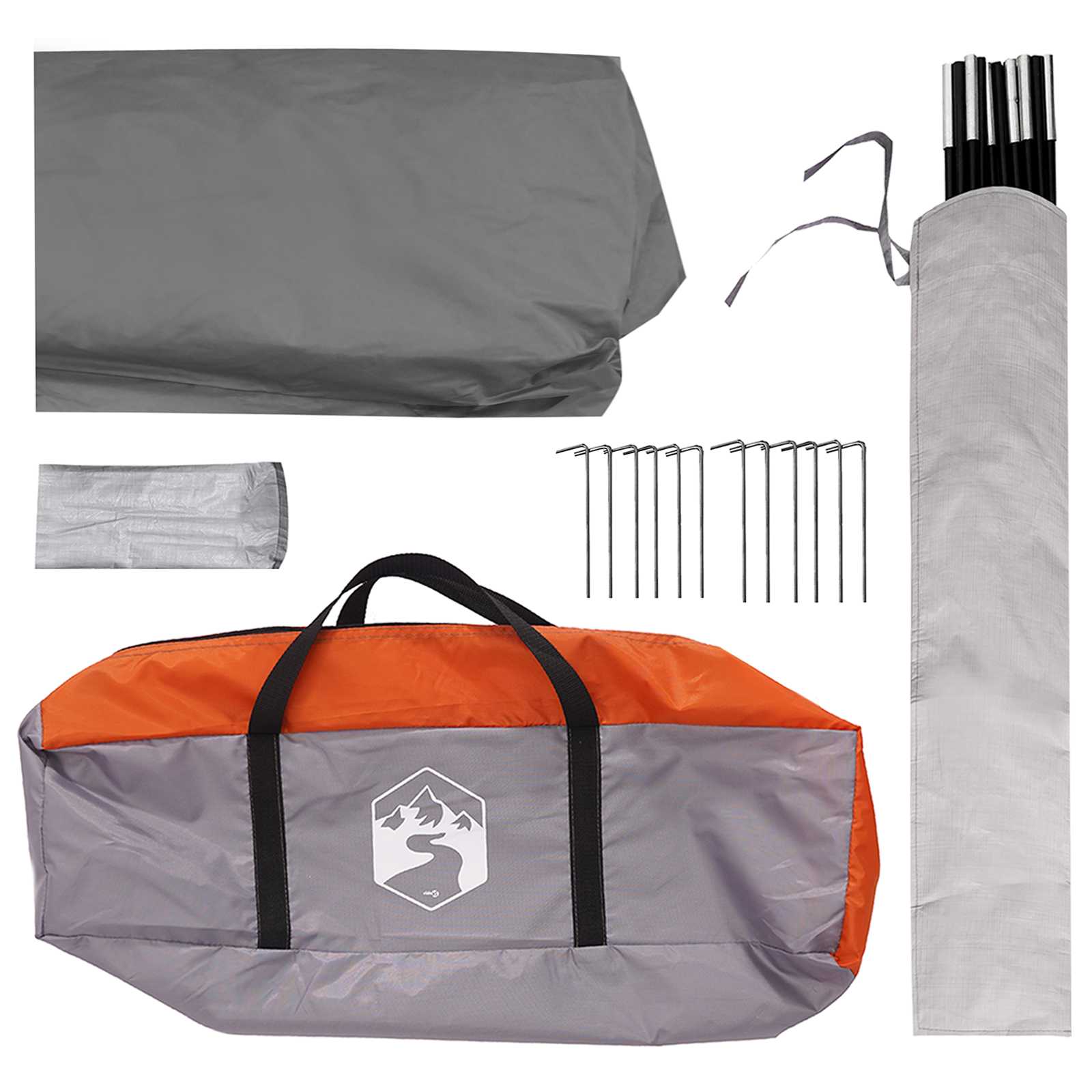 Partytent Grijs en Oranje 500 x 500 x 350 cm Polyester en staal