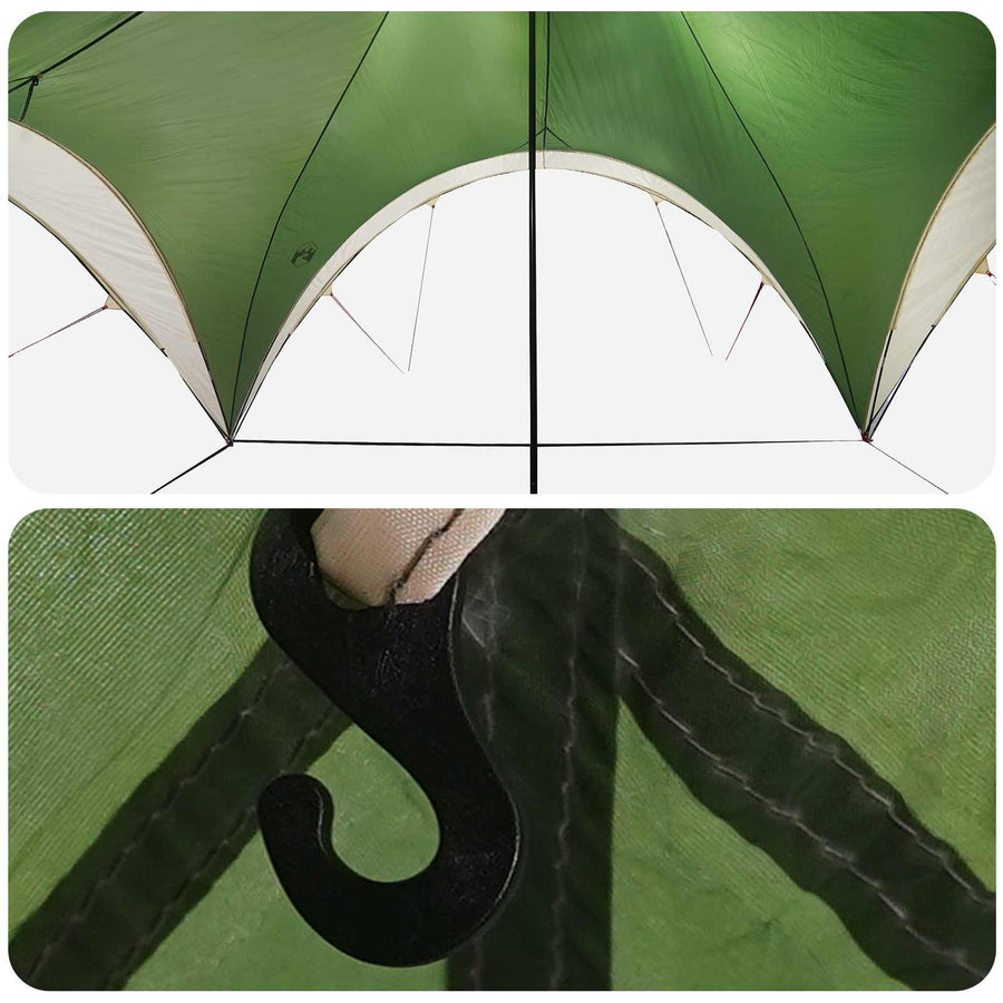 Partytent met dak Groen 600 x 600 x 400 cm Polyester en staal
