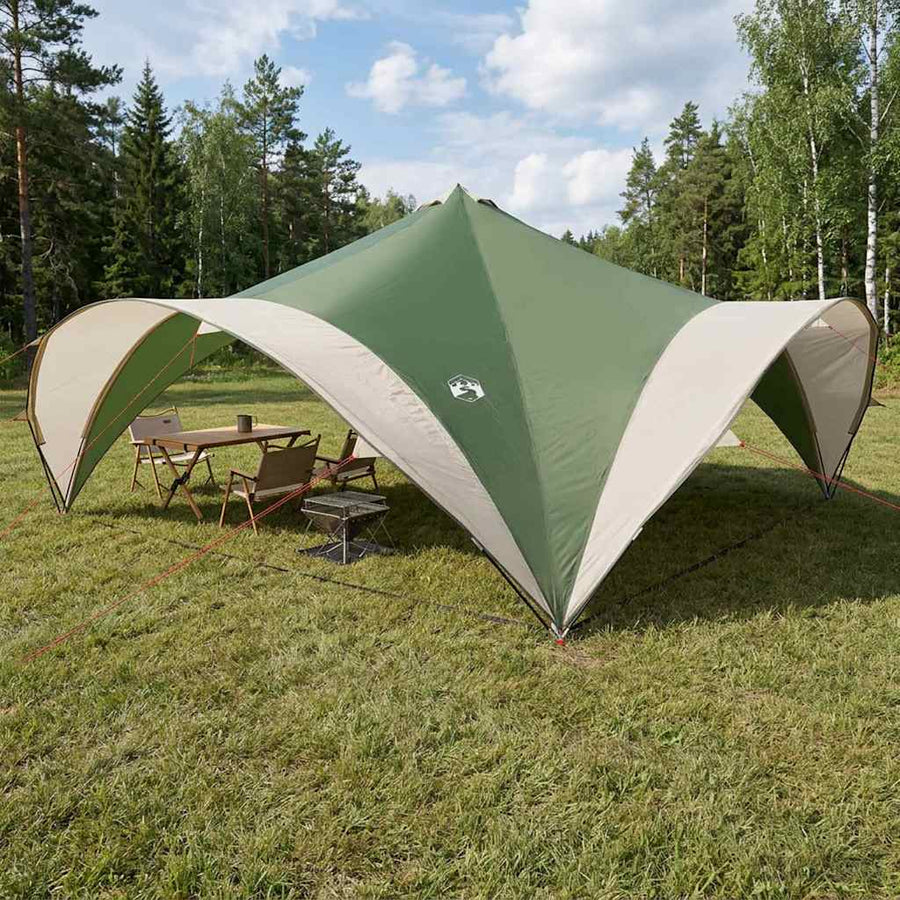 Partytent met dak Groen 600 x 600 x 400 cm Polyester en staal