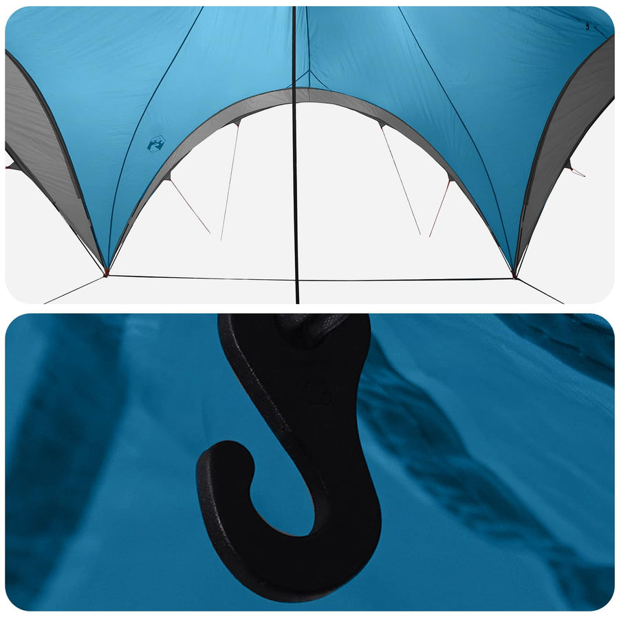 Partytent met dak Blauw 600 x 600 x 400 cm Polyester en staal
