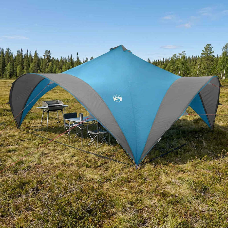 Partytent met dak Blauw 600 x 600 x 400 cm Polyester en staal