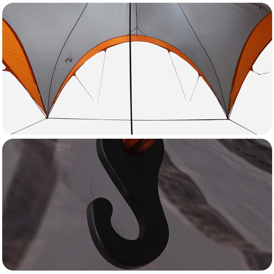 Partytent Grijs en Oranje 600 x 600 x 400 cm Polyester en staal