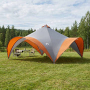 Partytent 600x600x400 cm grijs oranje polyester staal