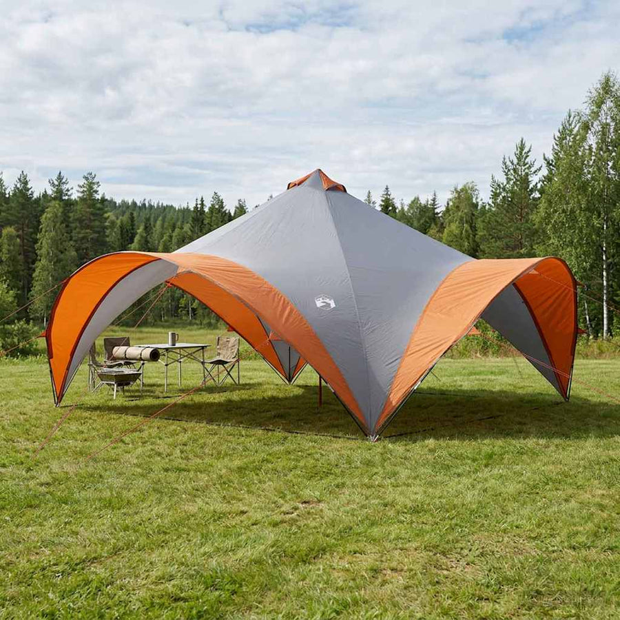 Partytent Grijs en Oranje 600 x 600 x 400 cm Polyester en staal