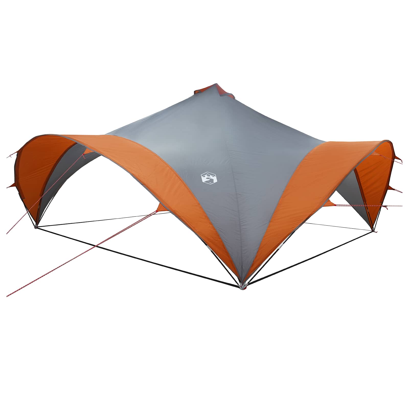 Partytent Grijs en Oranje 600 x 600 x 400 cm Polyester en staal