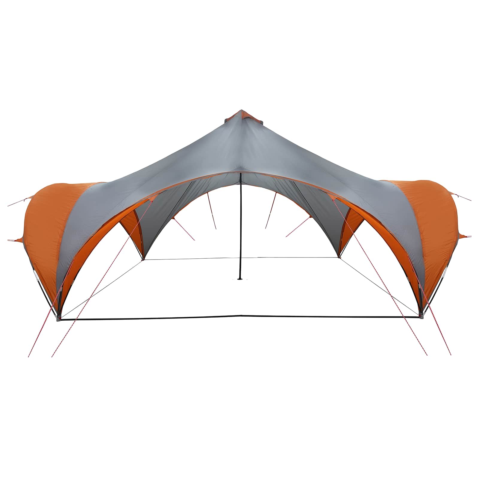 Partytent Grijs en Oranje 600 x 600 x 400 cm Polyester en staal