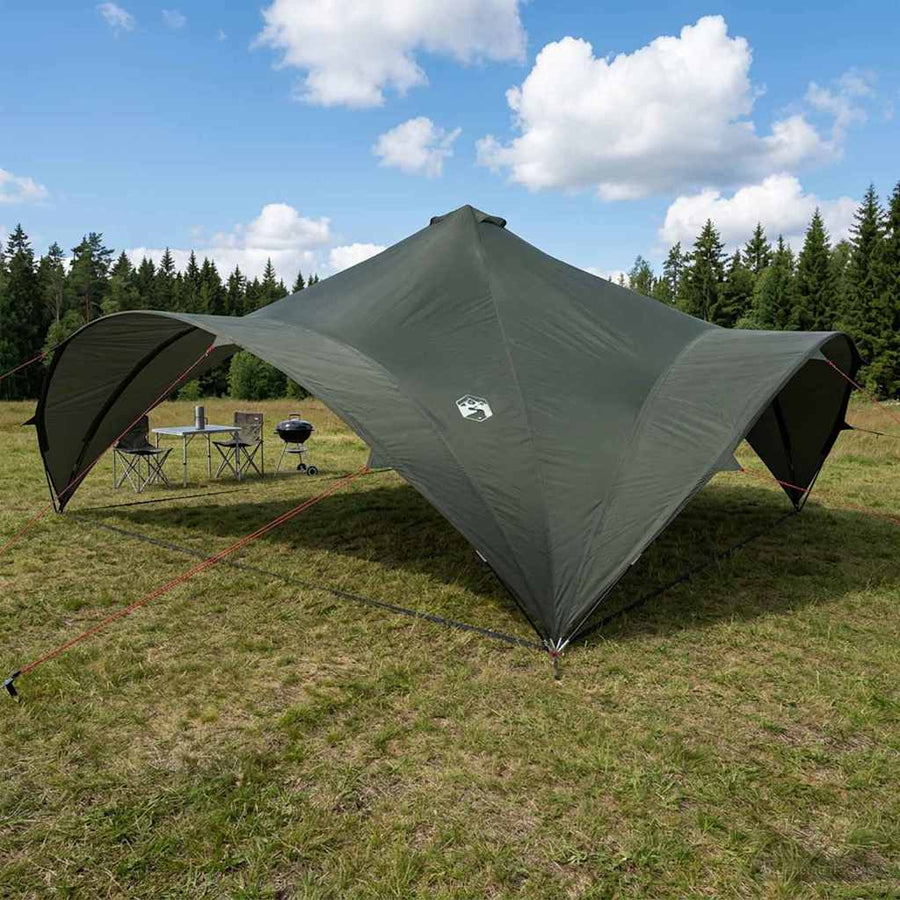 Partytent Leger groen 600 x 600 x 400 cm Polyester en staal