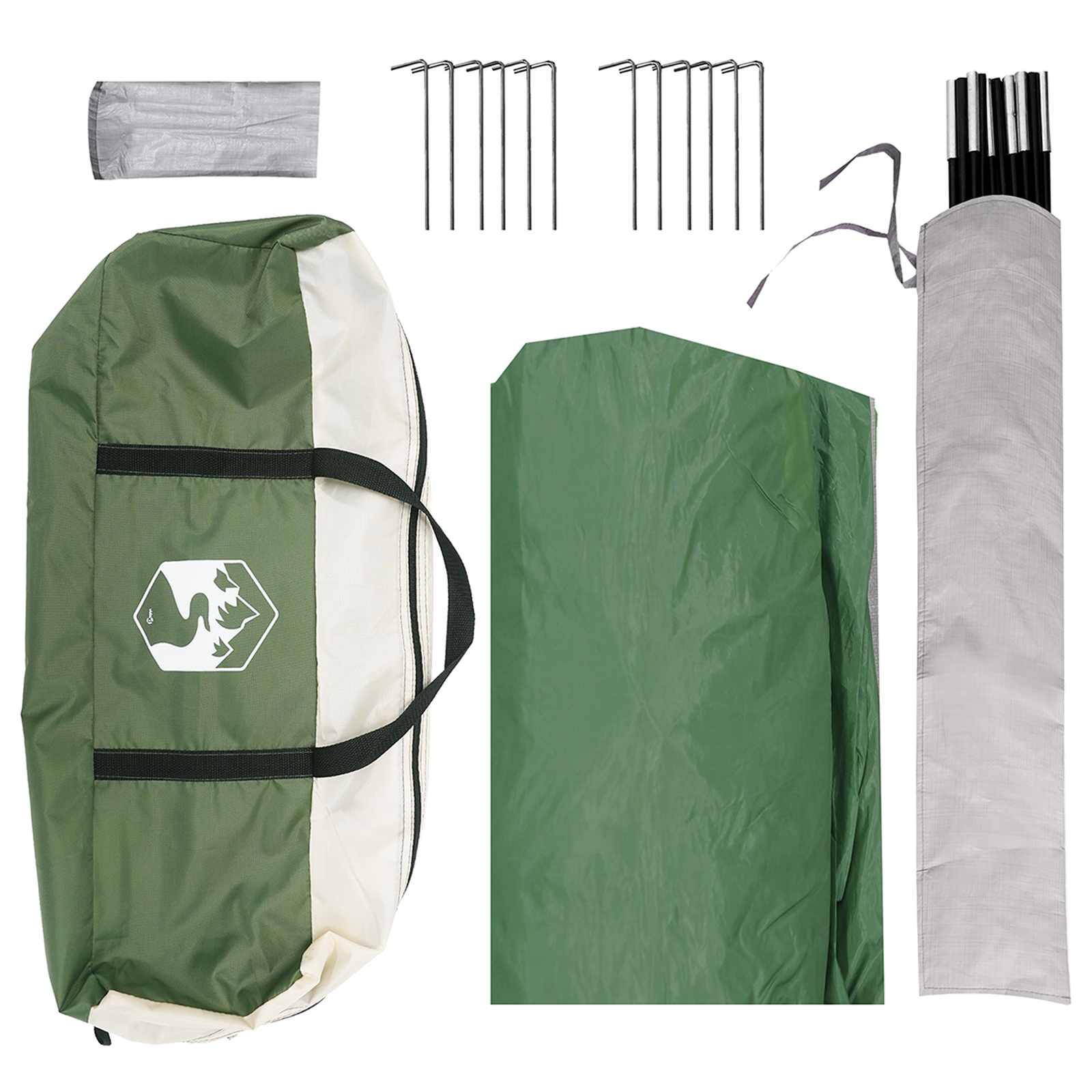 Partytent met dak Groen 400 x 400 x 320 cm Polyester en staal