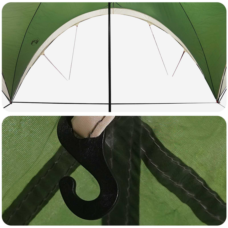 Partytent met dak Groen 400 x 400 x 320 cm Polyester en staal