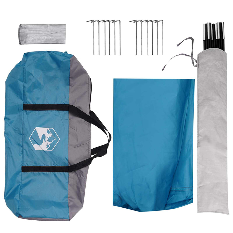 Partytent met dak Blauw 400 x 400 x 320 cm Polyester en staal