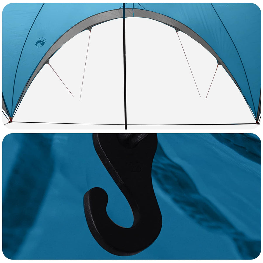 Partytent met dak Blauw 400 x 400 x 320 cm Polyester en staal