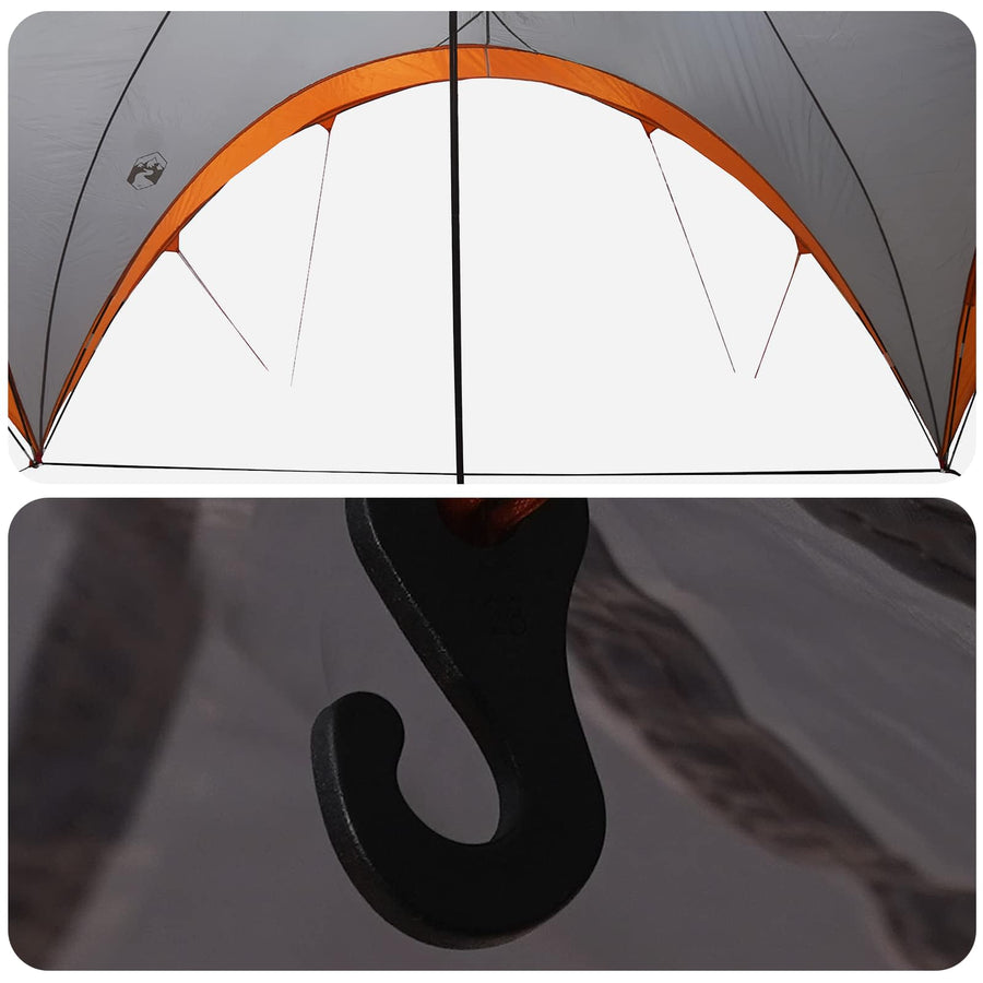 Partytent Grijs en Oranje 400 x 400 x 320 cm Polyester en staal