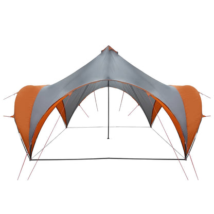 Partytent Grijs en Oranje 400 x 400 x 320 cm Polyester en staal