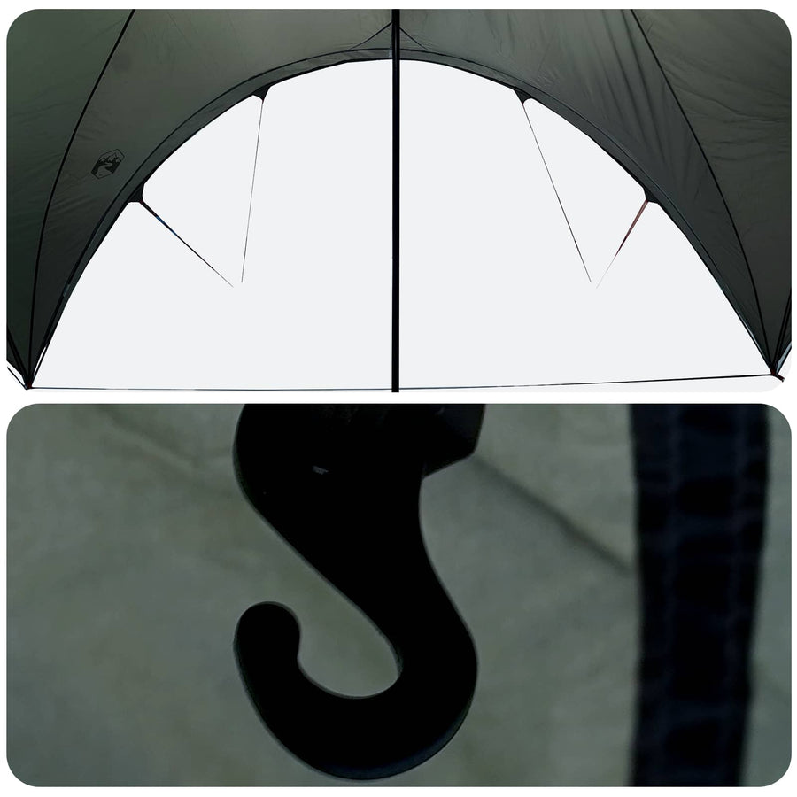 Partytent Leger groen 400 x 400 x 320 cm Polyester en staal