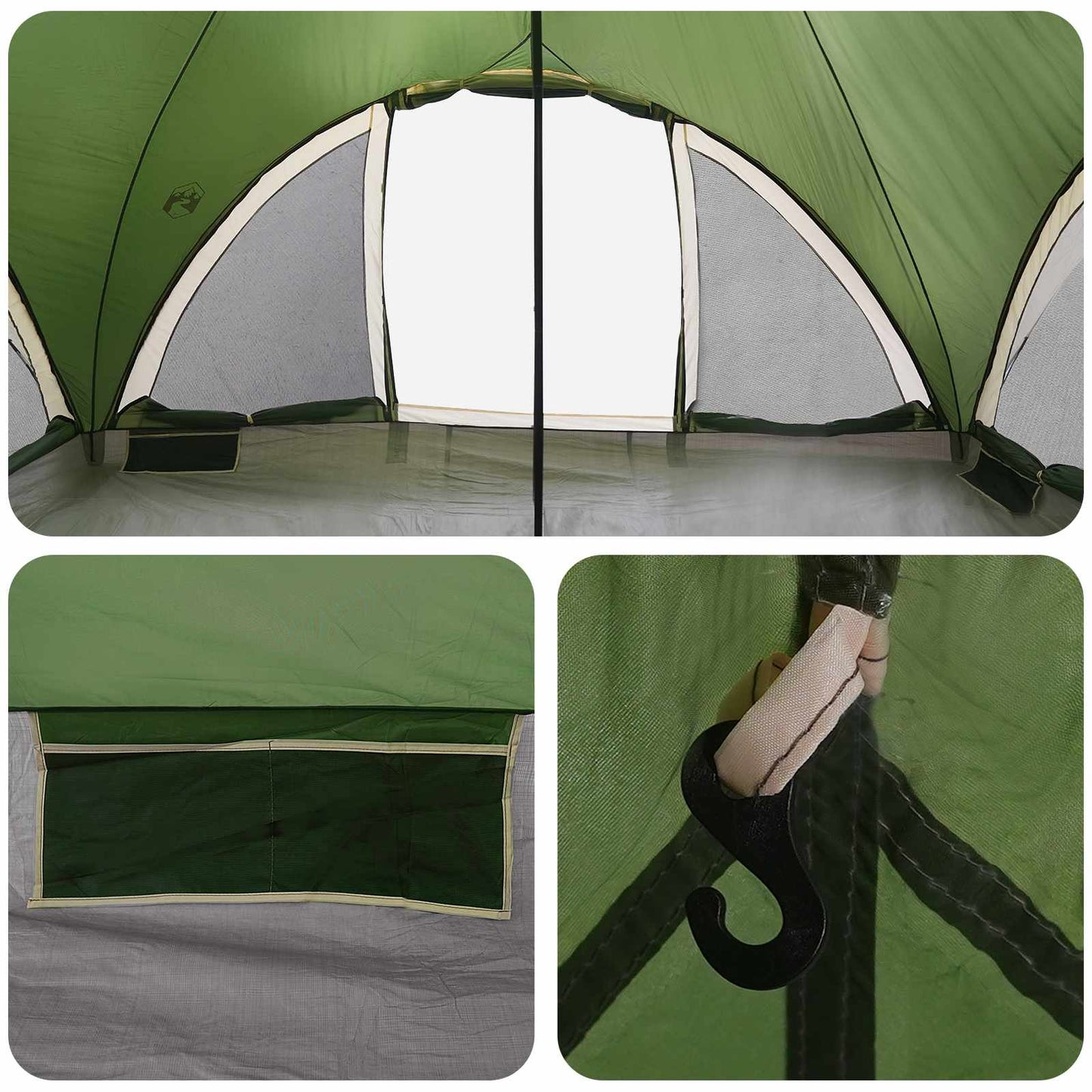 Tipi Tent met dak Groen 18-Persoon Polyester en staal