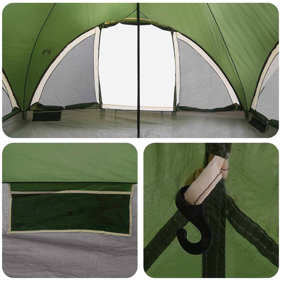 Tipi Tent met dak Groen 18-Persoon Polyester en staal