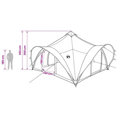 Tipi Tent met dak Groen 18-Persoon Polyester en staal