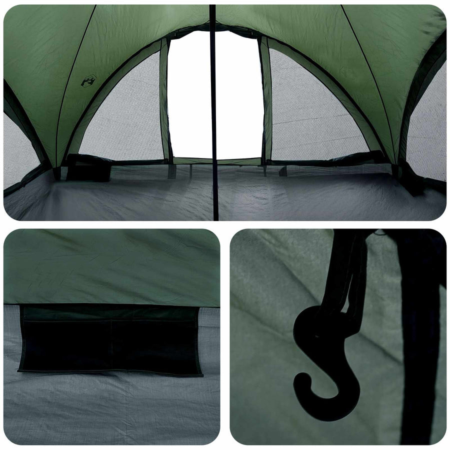 Tipi Tent met dak Leger groen 18-Persoon Polyester en staal