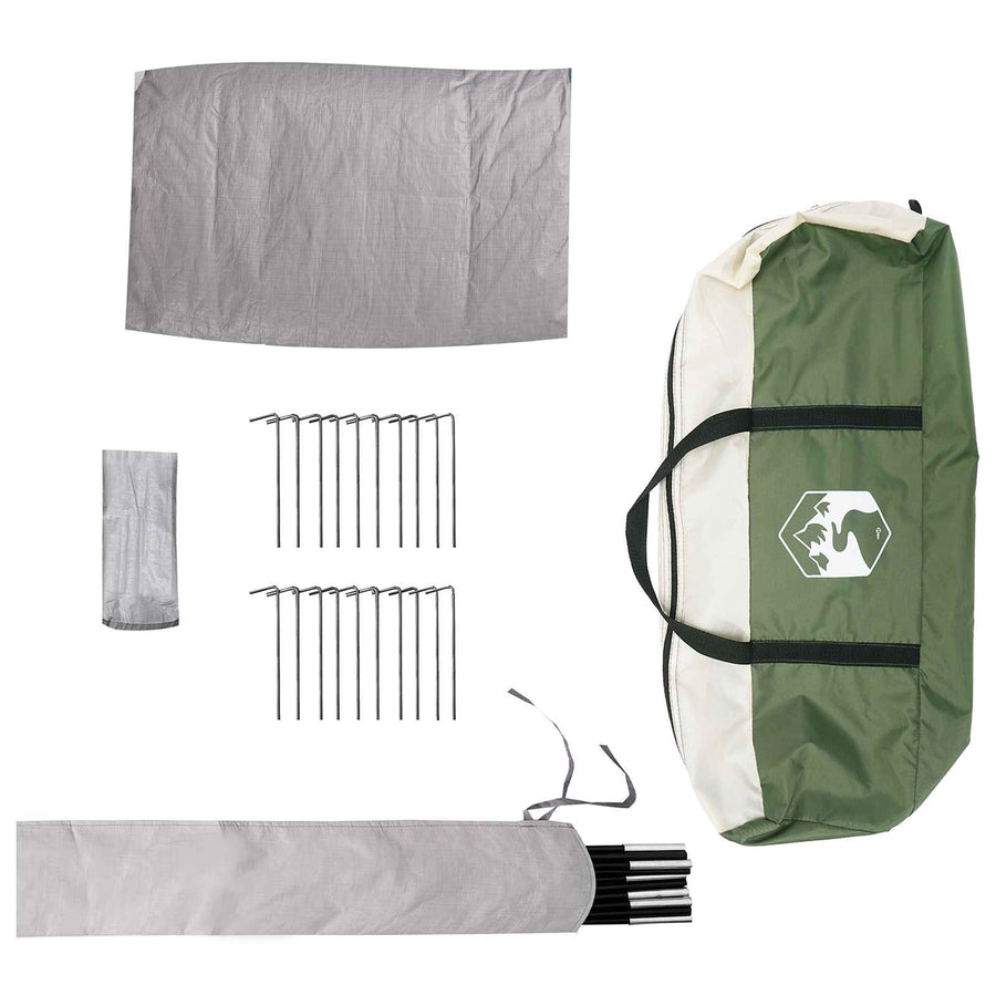 Tipi Tent met dak Groen 6-persoons Polyester en staal
