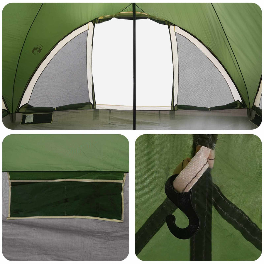Tipi Tent met dak Groen 6-persoons Polyester en staal