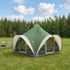 Tipi Tent met dak Groen 6-persoons Polyester en staal