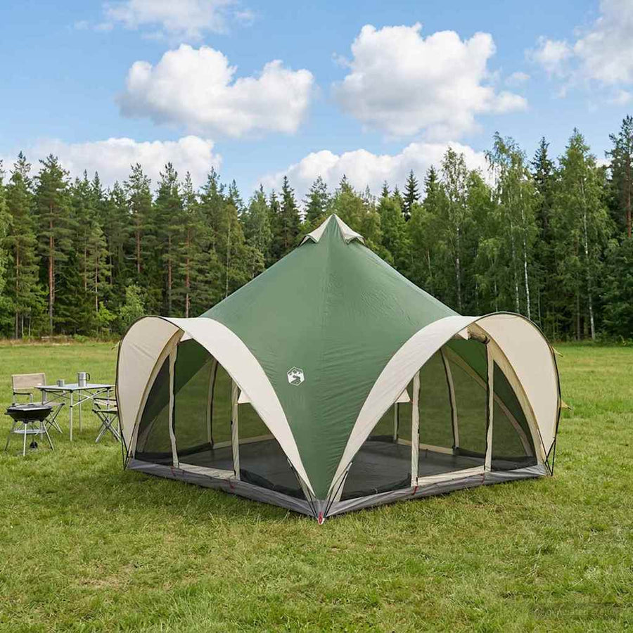 Tipi Tent met dak Groen 6-persoons Polyester en staal