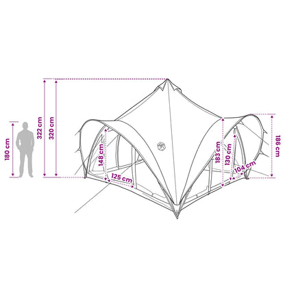 Tipi Tent met dak Groen 6-persoons Polyester en staal