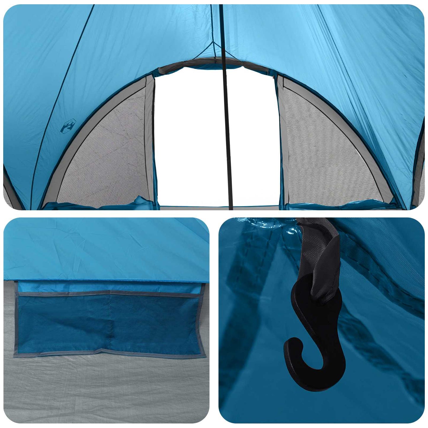 Tipi Tent met dak Blauw 6-persoons Polyester en staal