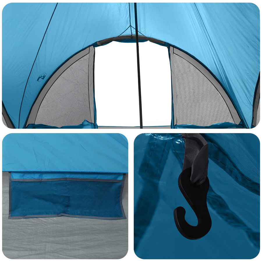 Tipi Tent met dak Blauw 6-persoons Polyester en staal