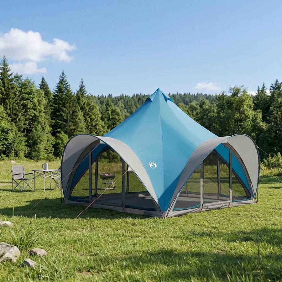 Tipi Tent met dak Blauw 6-persoons Polyester en staal