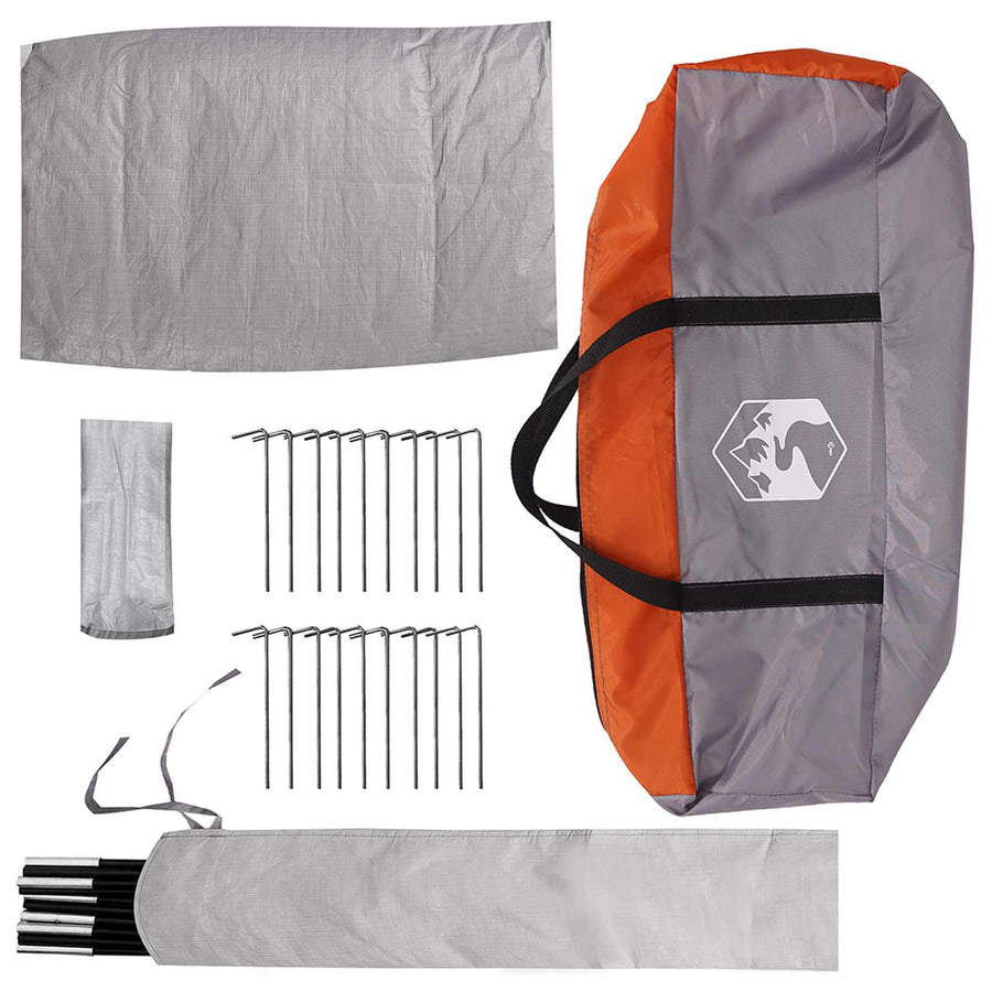 Tipi Tent met dak Grijs en Oranje 6-persoons Polyester en staal