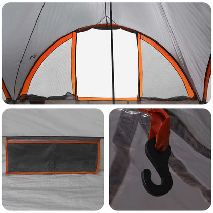 Tipi Tent met dak Grijs en Oranje 6-persoons Polyester en staal