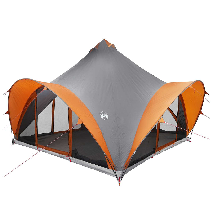 Tipi Tent met dak Grijs en Oranje 6-persoons Polyester en staal