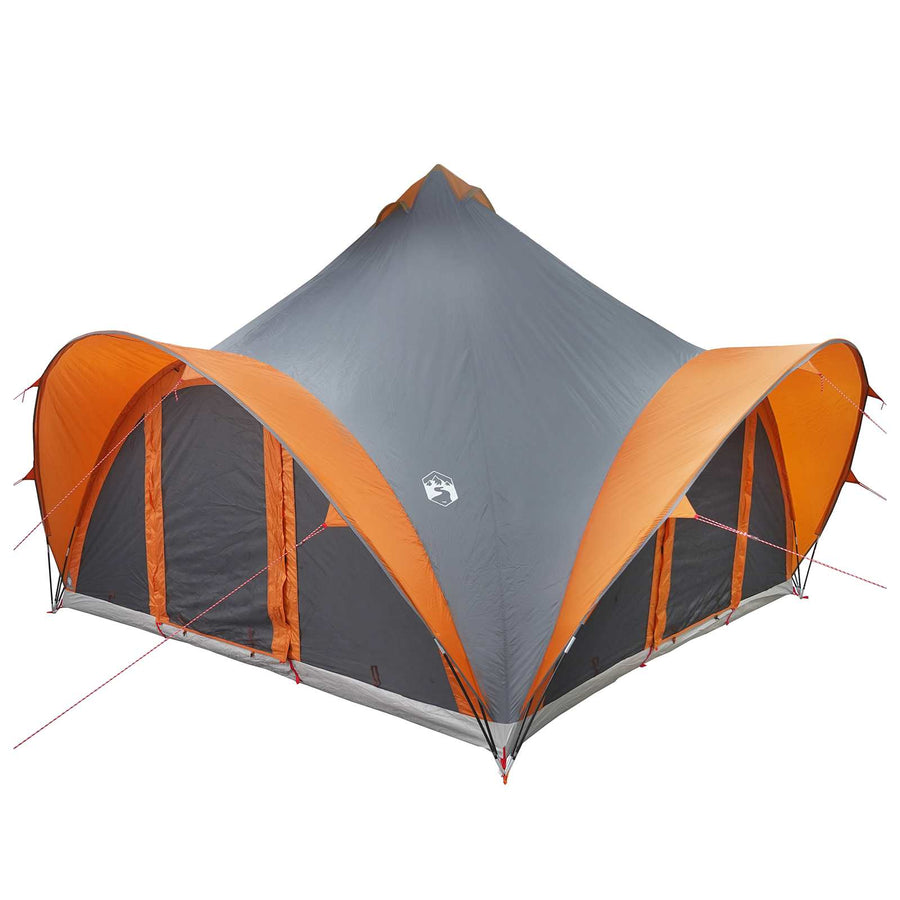 Tipi Tent met dak Grijs en Oranje 6-persoons Polyester en staal