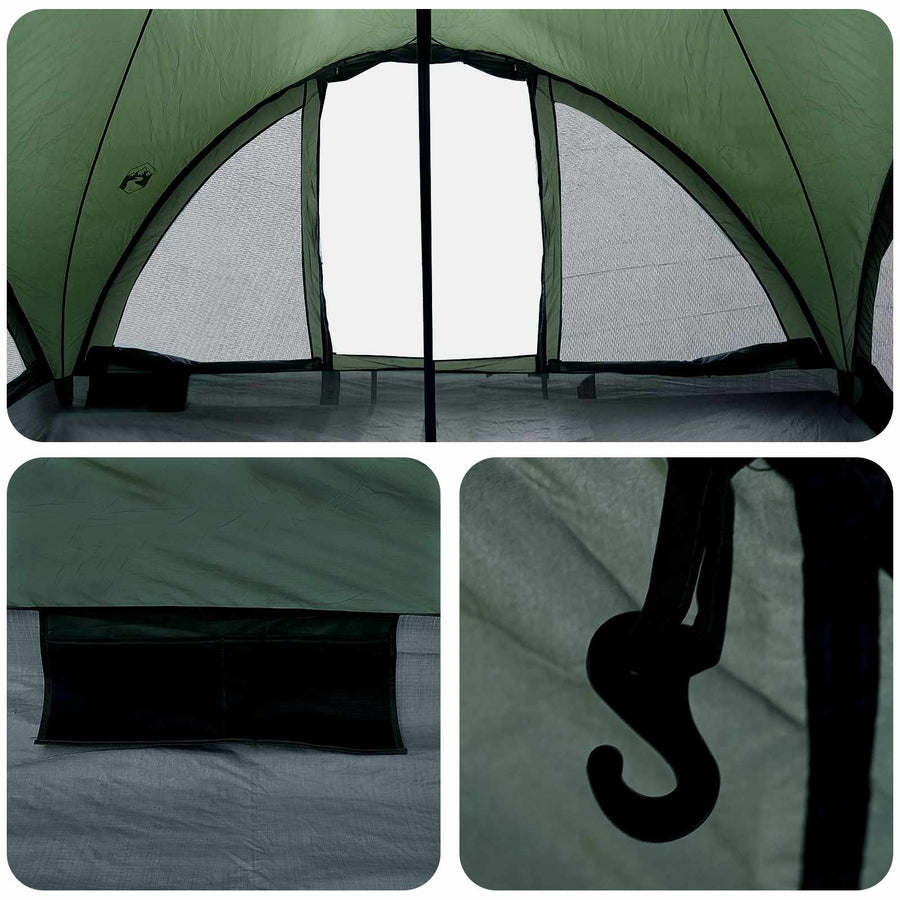 Tipi Tent met dak Leger groen 6-persoons Polyester en staal