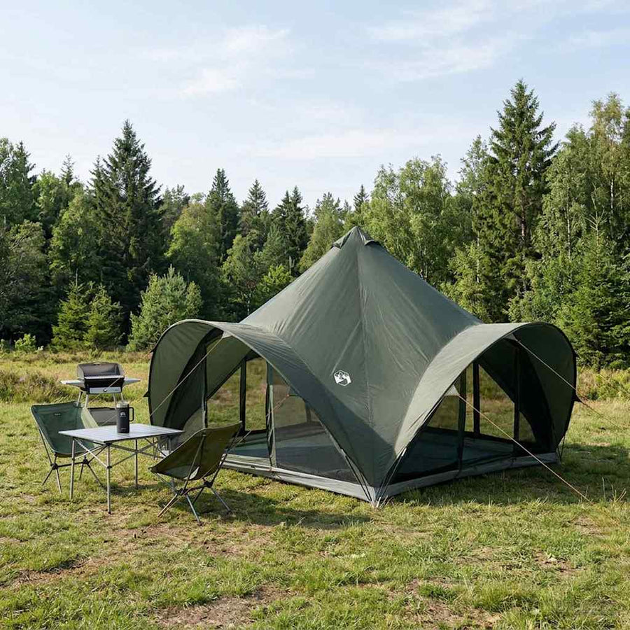 Tipi Tent met dak Leger groen 6-persoons Polyester en staal