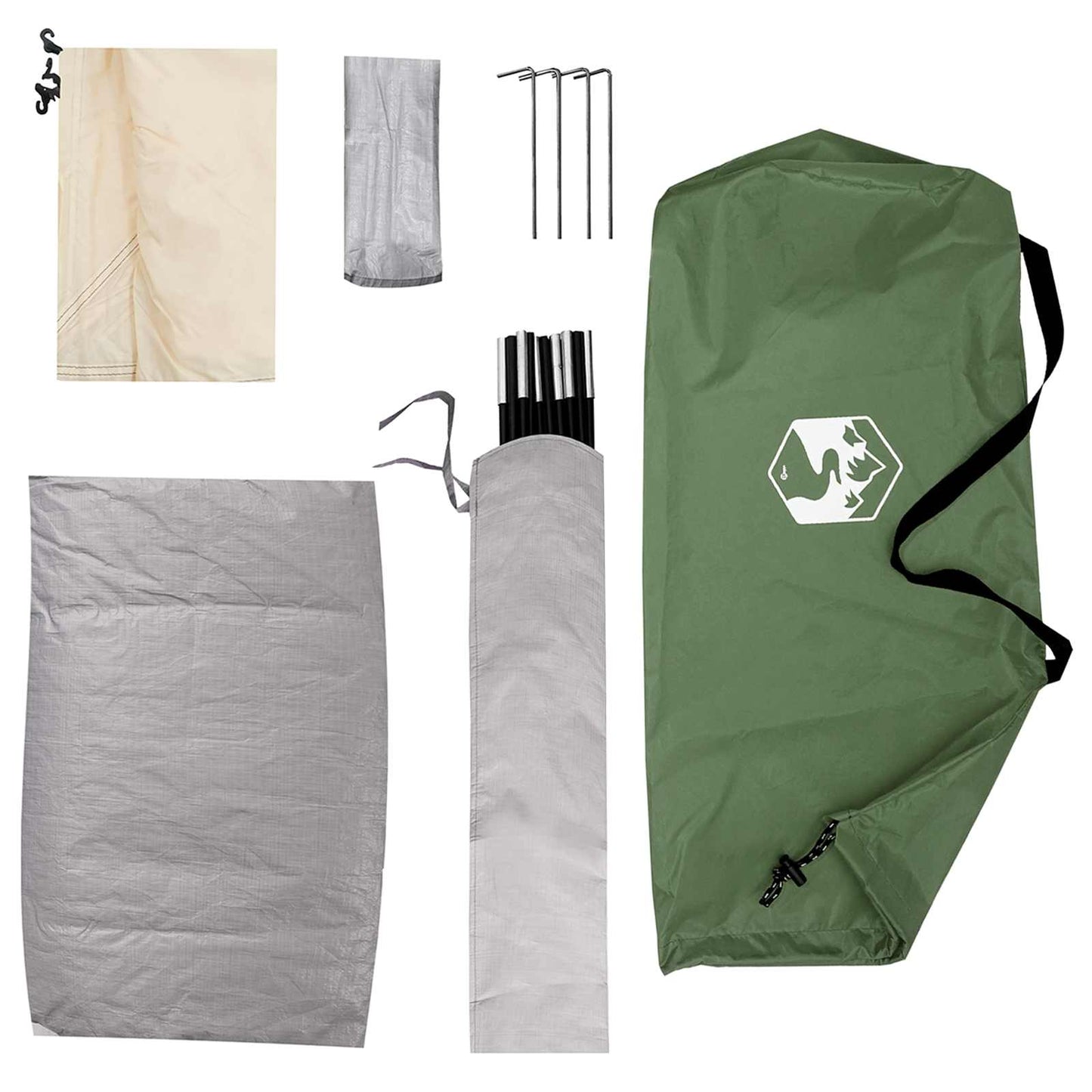 Kamperen tent met dak met luchtopening Groen 190 x 140 x 105 cm