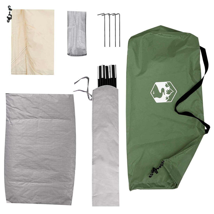 Kamperen tent met dak met luchtopening Groen 190 x 140 x 105 cm