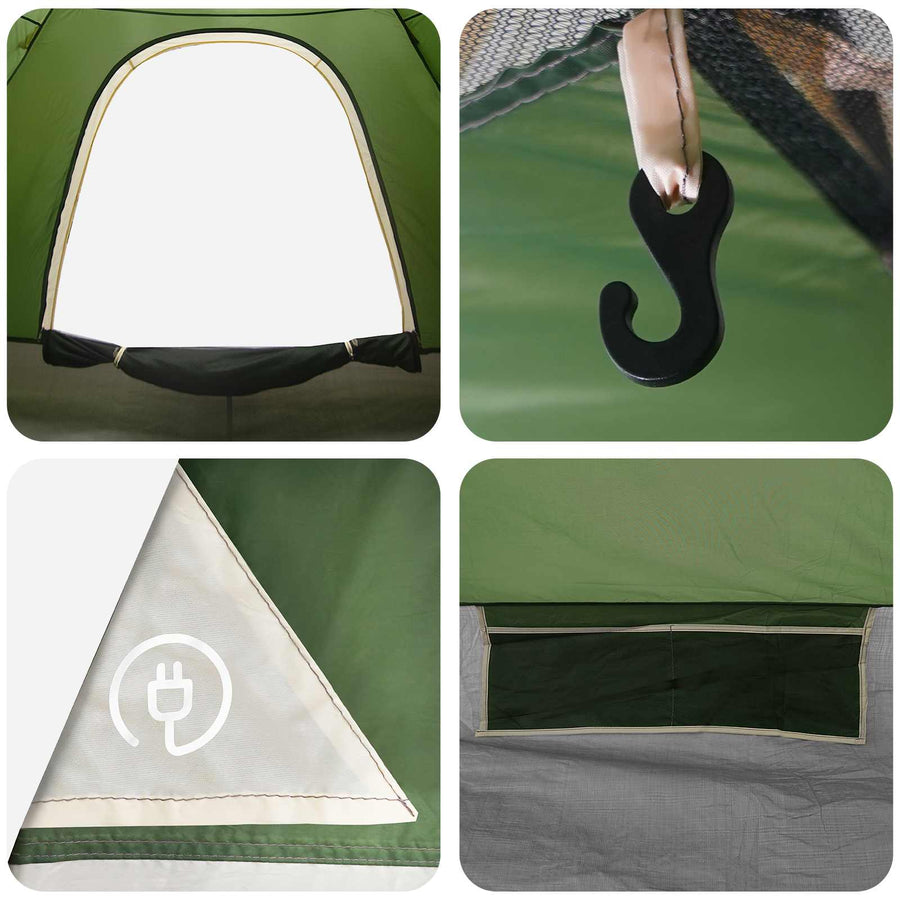 Kamperen tent met dak met luchtopening Groen 190 x 140 x 105 cm