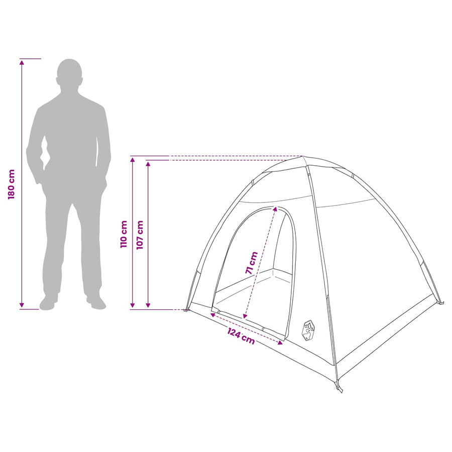 Kamperen tent met dak met luchtopening Groen 190 x 140 x 105 cm